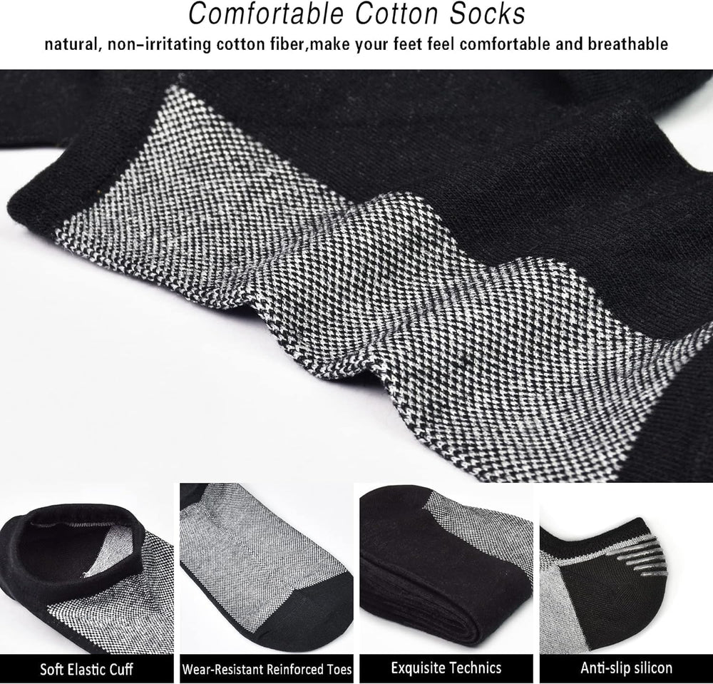 SkiBeaut Men Socks 4 or 8 Pairs No Show Low Cut Casual Athletic Running Cotton Invisible Socks US Size 6-12