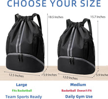 JELUTAR Drawstring Backpack Gym Bag with Shoes Compartment for Soccer, Basketball, Swim, Water-Resistant String Backpack Beach Cinch for Women Men