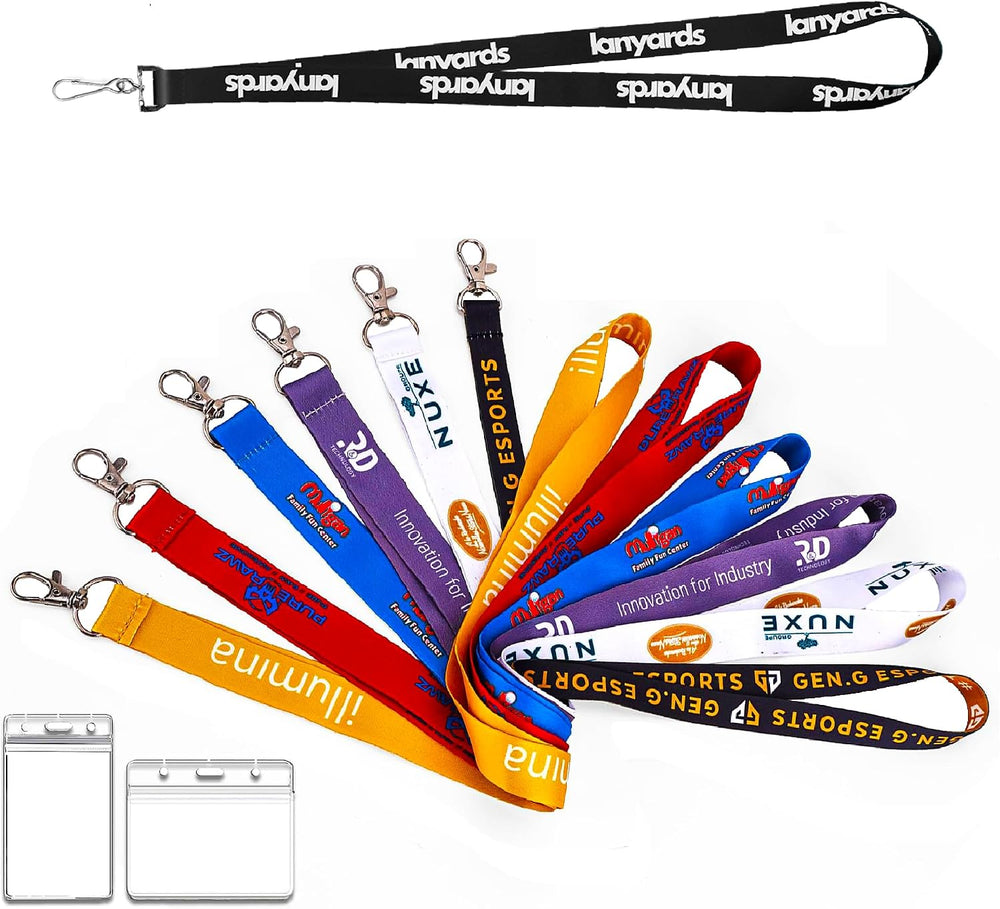 Auroyagift Personalized Lanyard with Logo Text Name 5/10/100/1000PCS, Neck Straps Keychains Customize For Women Men, ID Badges,Keys Office School Event
