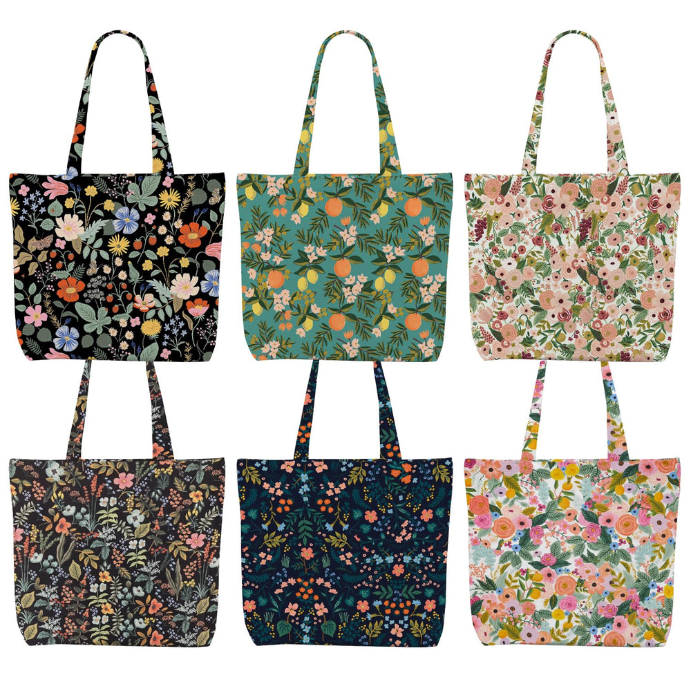 Decohim Multiple Packs Floral Japanese Print Canvas Tote Bag Reusable Grocery Bags Gifts for Women Girls Birthday Christmas