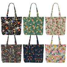 Decohim Multiple Packs Floral Japanese Print Canvas Tote Bag Reusable Grocery Bags Gifts for Women Girls Birthday Christmas