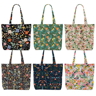 Decohim Multiple Packs Floral Japanese Print Canvas Tote Bag Reusable Grocery Bags Gifts for Women Girls Birthday Christmas
