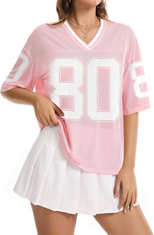 Jersey Shirts for Women Y2K Graphic Tees Oversized Streetwear Rave Concert Outfits