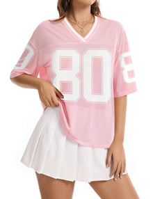 Jersey Shirts for Women Y2K Graphic Tees Oversized Streetwear Rave Concert Outfits