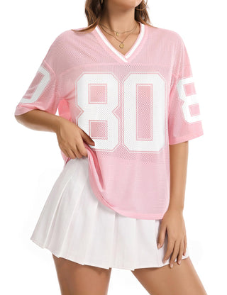 Jersey Shirts for Women Y2K Graphic Tees Oversized Streetwear Rave Concert Outfits