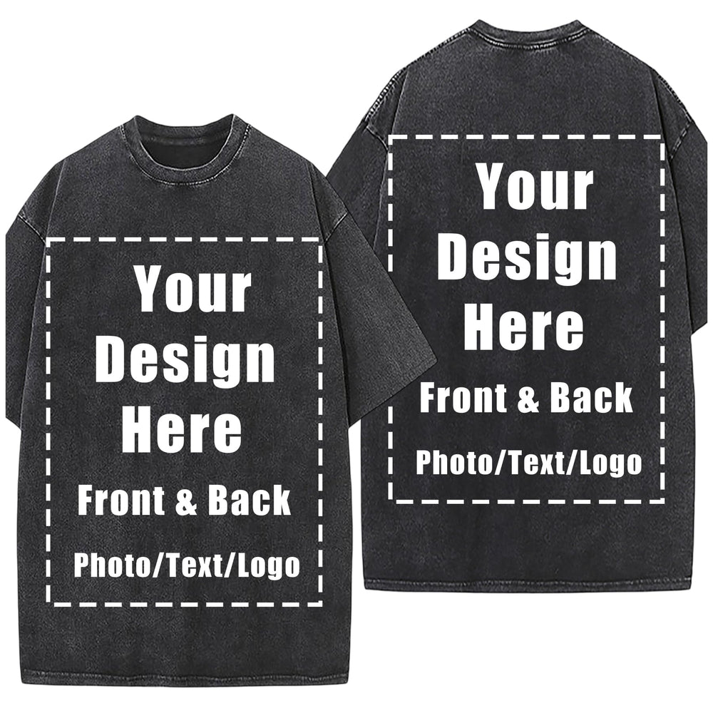 Custom T Shirts Front Back for Men Women Personalized T-Shirt Add Your Own Design with Image Text Logo Tee Tops