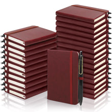 Aodaer 50 Sets Pocket Notebook Journal with Pens, 160 Pages, 3.5 x 5.5 Inch Mini Lined Journal Notebook A6 Leather Hardcover College Ruled Notepad with Pen Holder for School Office Gifts, Dark Green
