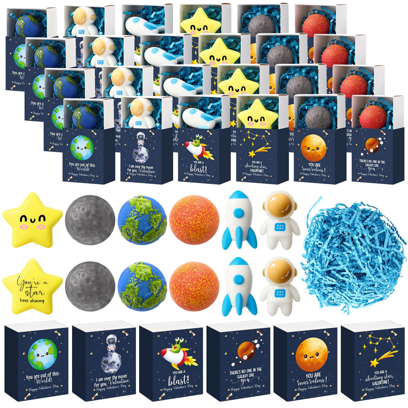 Wettarn 75 Sets Appreciation Gifts Cute Stress Balls with Support Boxes Bulk Party Favors for Employee Coworker Team Group Stuffers Office Prizes Positive Desk Decor