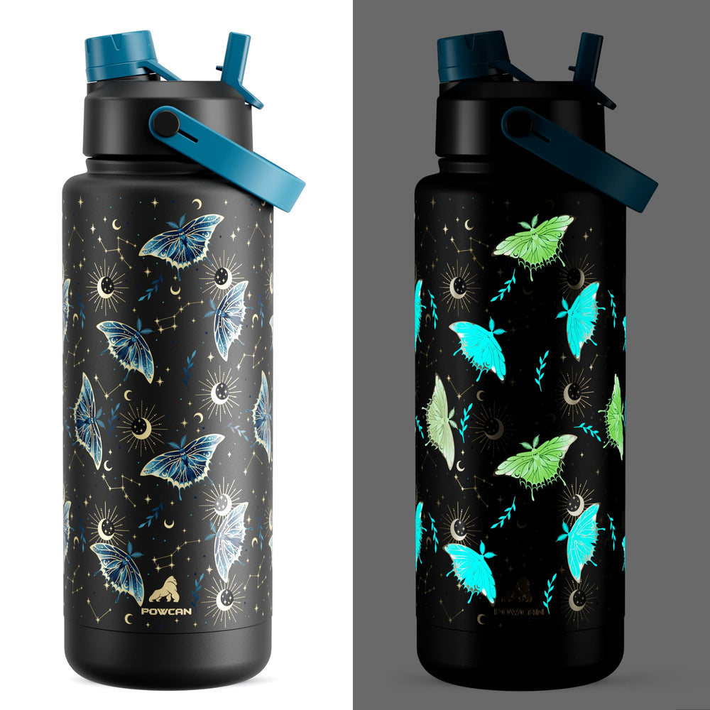 POWCAN 26 oz Insulated Water Bottle with 2-in-1 Straw and Spout Lid, Keep Cold 24H, Leak-Proof, Fits in Car Cup Holder, Stainless Steel Water Bottle for Sports, Travel, and School (Cotton Candy)
