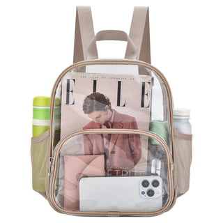 Busiuw Clear Backpack for Stadium Events Stadium Approved Clear Backpack 12x12x6 with Front Pocket for Concert Sport Fashion Women Backpack Events Work Travel