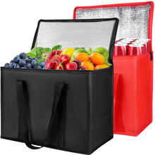Insulated Food Delivery Bag, XXXL Insulated Reusable Grocery Cooler/Hot Bags, Tote Bag for Shopping/Travel/Doordash, Catering Bag Doordash 22x14x13, Black, 1-Pack