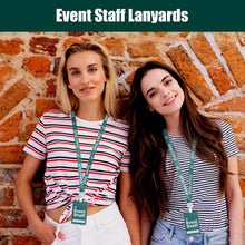 Event Staff Lanyards 25pcs - Reusable & Flexible PVC ID Badges for Office, School, Events,Durable Anti-Bend Plastic Cards for Exhibition Guests by OSTENBIG (Green)
