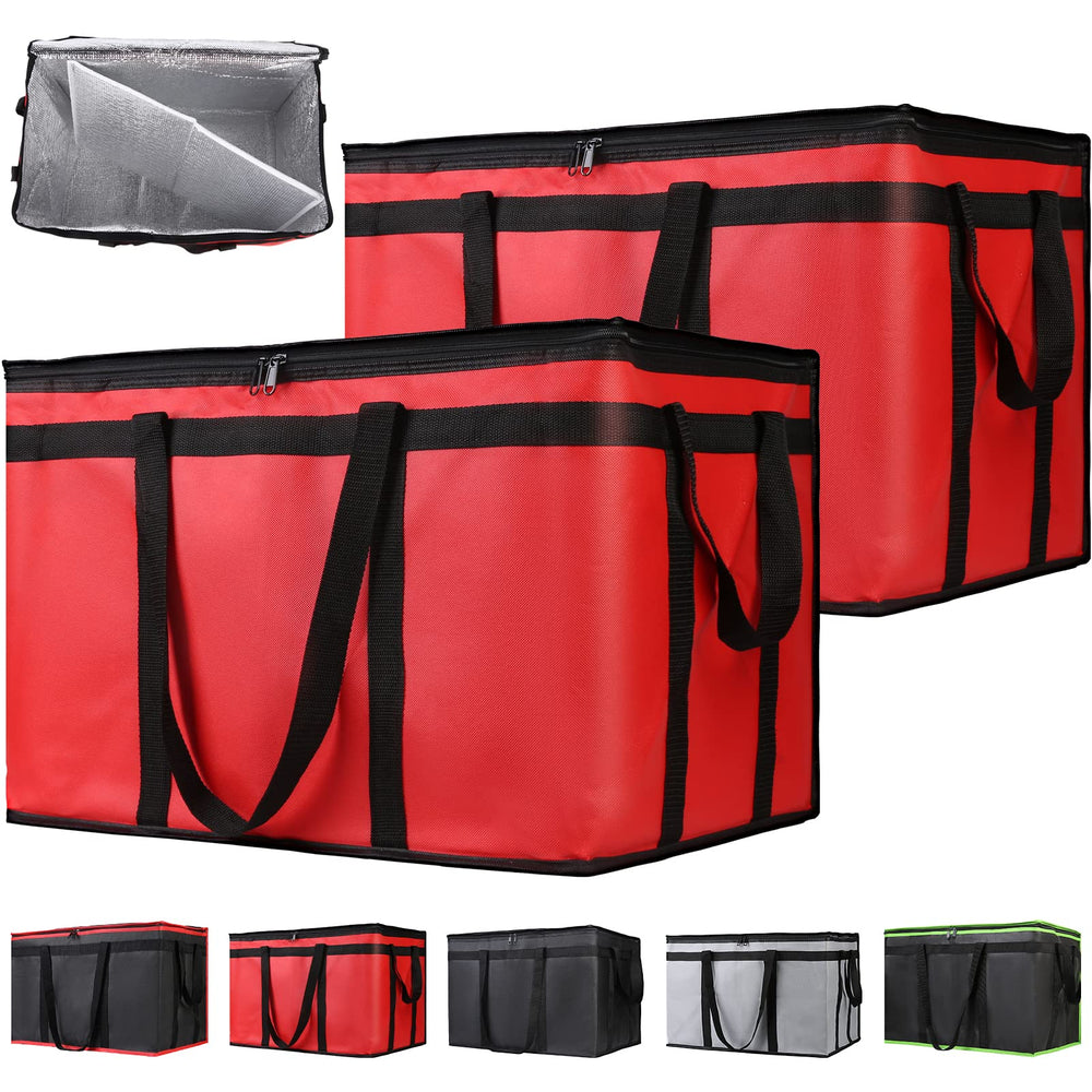 Insulated Food Delivery Bag, XXXL Insulated Reusable Grocery Cooler/Hot Bags, Tote Bag for Shopping/Travel/Doordash, Catering Bag Doordash 22x14x13, Black, 1-Pack