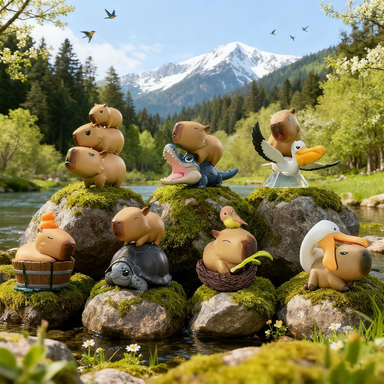 Forest Capybara Blind Box Figures, Random Design Action Figures Collectible Toys Home Decorations for Gifts, Single Box - hover image