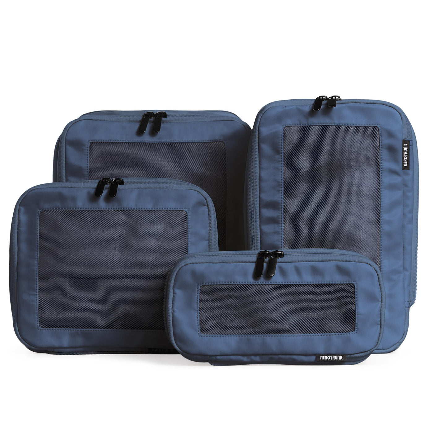Aerotrunk Compression Packing Cubes for Travel - Luggage Organizer Bags - Double Zipper Packing Cubes for Suitcases (6-Pack, Beige)
