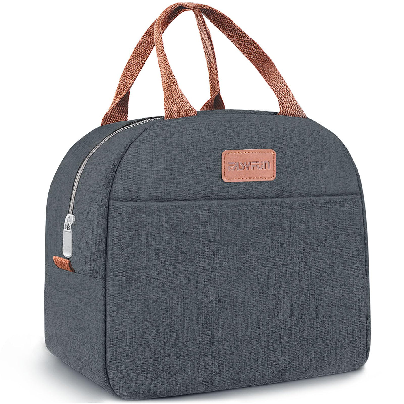 Lunch Bag for Women & Men Adult Insulated Lunch Box, Small Leakproof Cooler Food Lunch Containers Reusable High Capacity Lunch Tote Bags for Work, Travel, Outdoor (Grey)