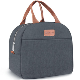 Lunch Bag for Women & Men Adult Insulated Lunch Box, Small Leakproof Cooler Food Lunch Containers Reusable High Capacity Lunch Tote Bags for Work, Travel, Outdoor (Grey)