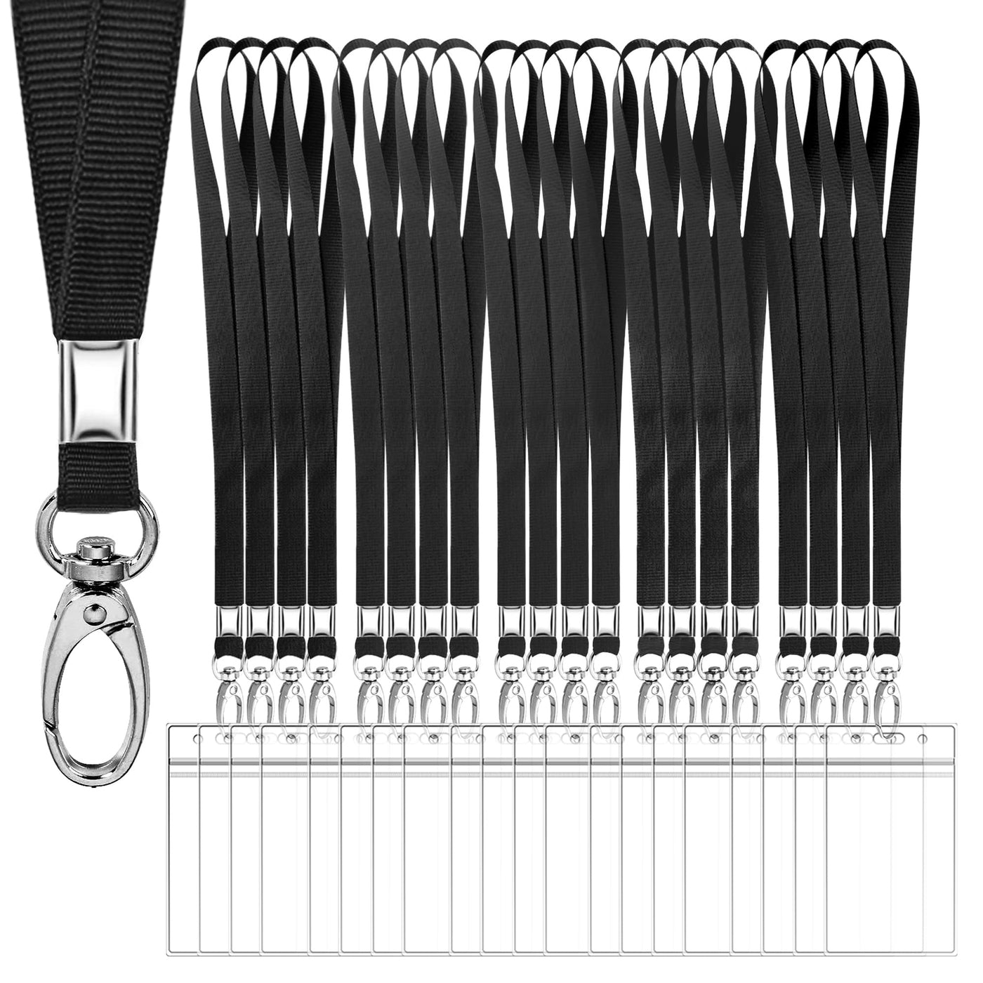 20 Pack Cruise Lanyards with Waterproof ID Card Holder, Clear Cruise Ship Card Holder with Lanyard, Carnival Cruise Lanyard for Ship Cards, Vertical Badge Holder, 5 Colors