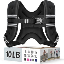 Zeerun Weighted Vest, 6lb/8lb/10lb/12lb/15lb/18lb/20lb/24lb/30lb for Men Women, Reflective Stripe Adjustable Buckle, Comfortable Durable Rucking Vest for Walking Running Strength Training