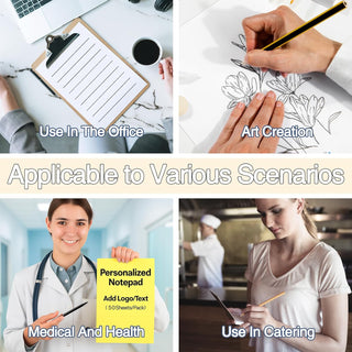 10-1000 Pads Personalized Notepads Bulk - Custom Notepad with Logo & Text 4.25"x5.5" 50 Sheets Pads for Office Business Classroom (Small(4.25''x5.5''))