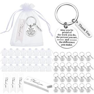 Yinkin 72 Pcs Employee Appreciation Gifts Bulk Staff Thank You Gifts Organza Bags with Cards for Coworkers Graduation Favors