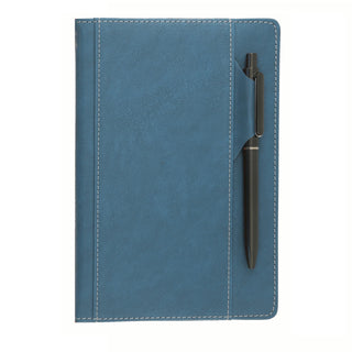 Premium Hardcover Executive Notebook with Pen and Pen Holder Clip, Card Pockets, 240 Pages, College Ruled, 80GSM, Leather Note Book for Work, Study, Diary and Other Scenarios, Suitable Journal for Both Men and Women