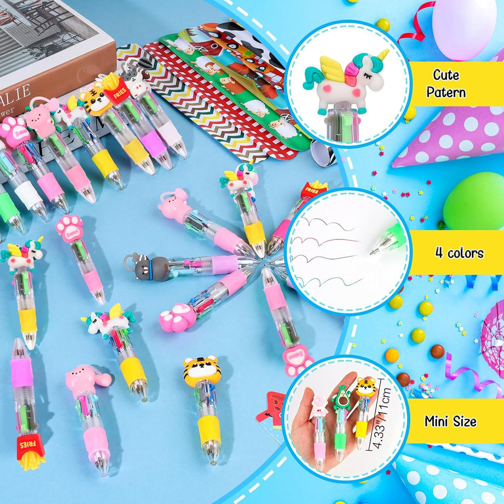 Stationery Party Pack, 24 Pack Birthday Goodie Bags with Multicolor Pen Mini Notebooks for Goodie Bag Classroom Gifts Kids Class Rewards Prizes