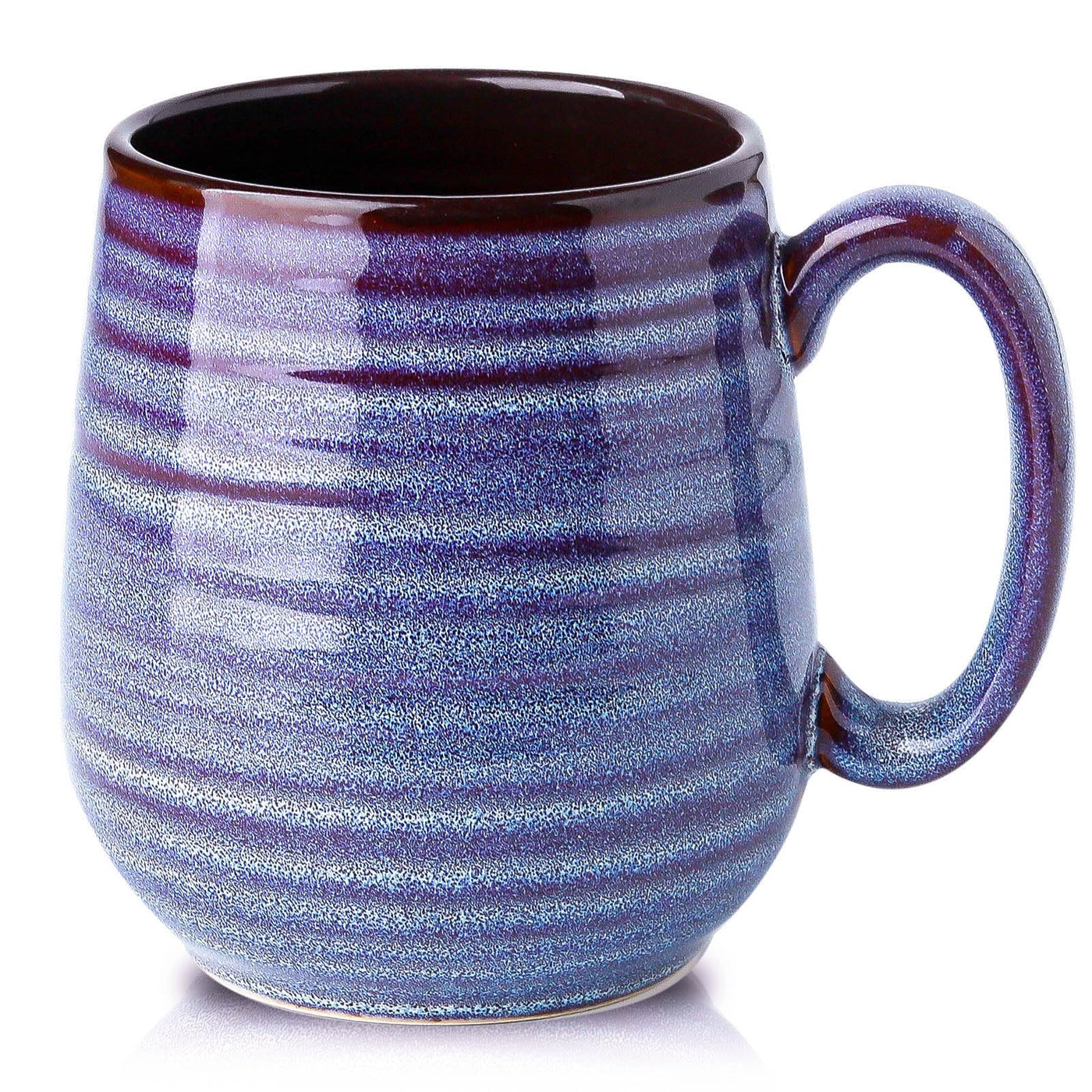HASENSE Coffee Mugs Gift Set, 20 oz Ceramic Coffee Cups for Men and Women, Premium Large Tea Cups Gift Box with Coaster & Gold Spoon, Blue Couple Mugs for Wedding Holiday