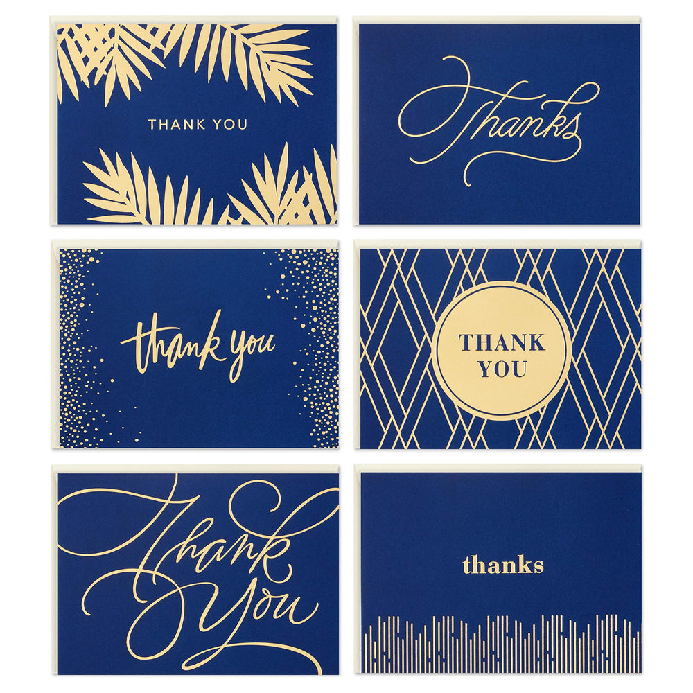 Hallmark Pack of Thank You Cards, Elegant Silver Foil (40 Thank You Notes with Envelopes)
