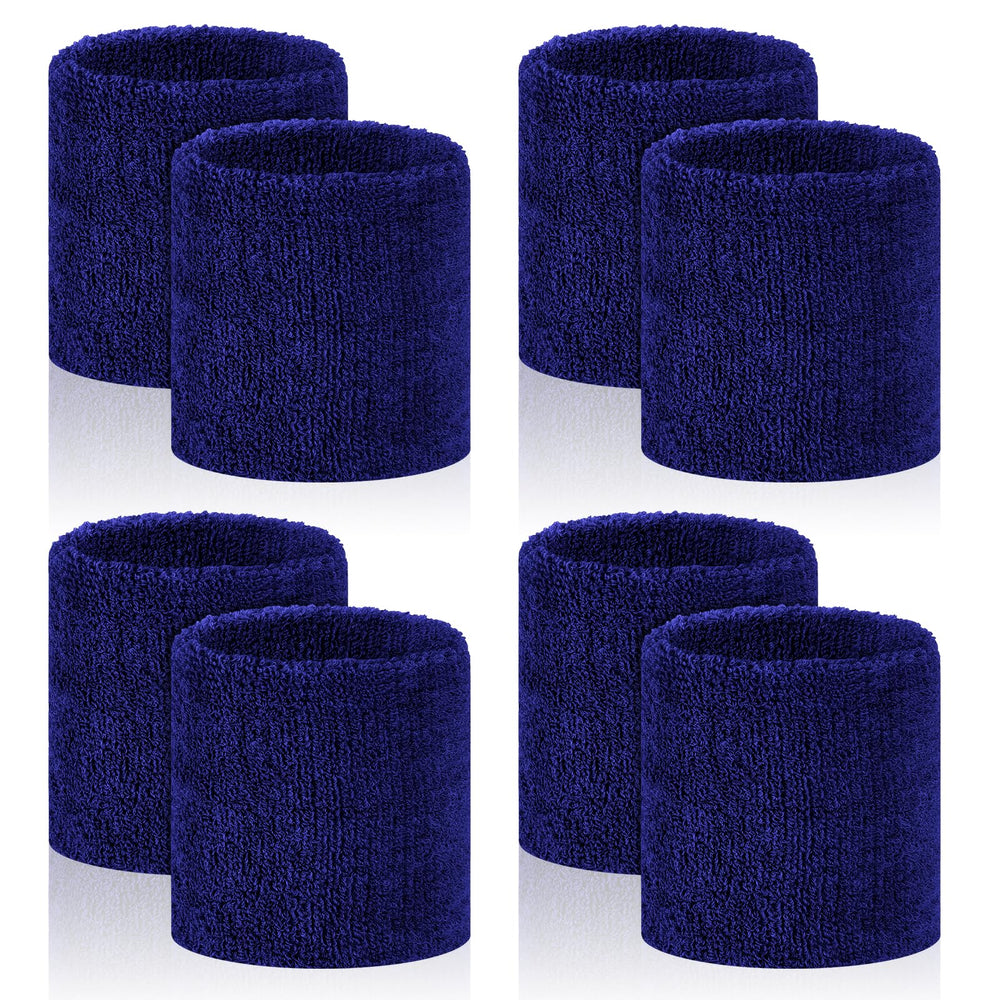 8 Pcs Sports Wrist Sweat Bands for Men & Women， Absorbent Wrist Sweatbands Tennis Wristbands, Elastic Wrist Bands for Sweat for Basketball Tennis Football Gym Running Working Out