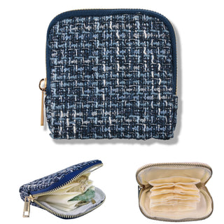 Small Travel Jewelry Case, Soft Velvet Organizer Pouch for Bangles, Bracelets, large Earrings, Beaded necklaces, Anti-Scratch & Portable Jewelry Bag Holder for Daily Use & Gift (Ocean Blue)