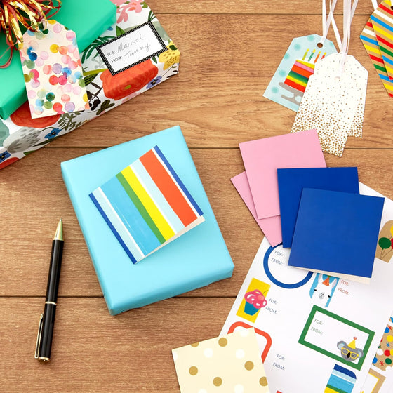 Hallmark Gift Tags and Stickers (64 Stickers, 8 Tags, 8 Mini Notecards) for Valentines Day, Birthdays, Weddings, Graduations, Bridal Showers - hover image
