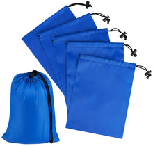 PALTERWEAR Drawstring Bag with Toggle - Nylon Cinch and Ditty Pouch - Six Pack (Black, 6 x 8 Inch, Set of 6)