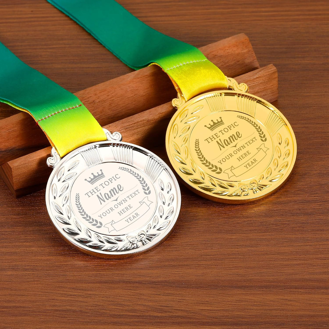 Custom Medals for Awards with Logo Text Make Your Own Medals for Kids Adults Personalized Medals for School Sports Office Team Rewards Party Favors Customized Medallions with Neck Ribbon