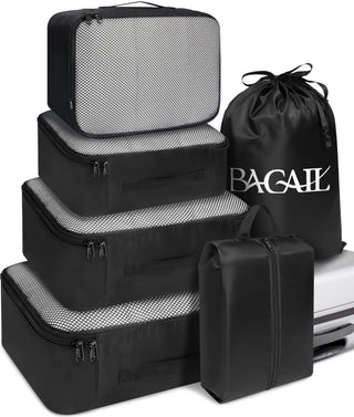 BAGAIL 8 Set Packing Cubes Luggage Packing Organizers for Travel Accessories-Blush Pink