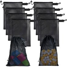 10 PCS With Clips Mesh Drawstring Bags, Portable Nylon Storage Bags for toy,Sports Storage,Outdoor activities etc. (5.9x7.9in)