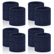 8 Pcs Sports Wrist Sweat Bands for Men & Women， Absorbent Wrist Sweatbands Tennis Wristbands, Elastic Wrist Bands for Sweat for Basketball Tennis Football Gym Running Working Out