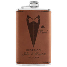 Groomsmen Gifts, Personalized Hip Flasks, Groomsmen Proposal, 6 Oz Engraved Leatherette Flasks for Men, Best Man Gifts for Wedding, Groomsmen Gifts for Wedding - Black #2