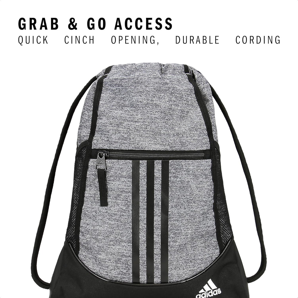adidas Alliance Sackpack – Drawstring Backpack for Sports, Small Gym Bag