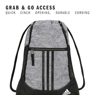 adidas Alliance Sackpack – Drawstring Backpack for Sports, Small Gym Bag