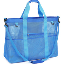 Fammart Mesh Beach Bag for Women, Large Beach Toy Pool Bag with Zipper Pocket, SandProof Cruise Essentials 2026 Family Travel