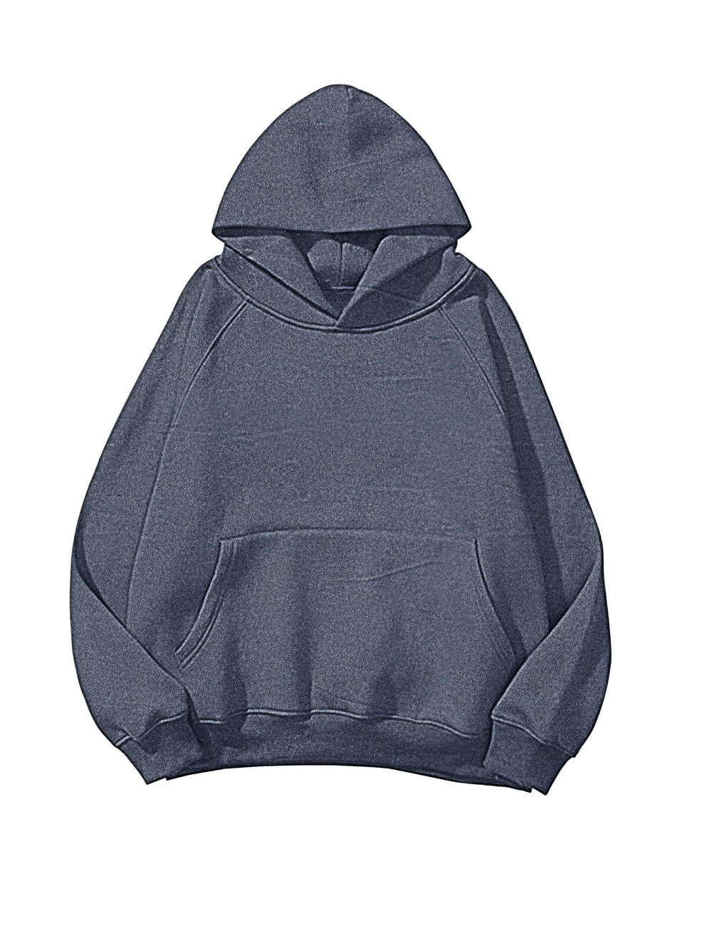 Lauweion Women Solid Basic Fleece Letter Loose Hoodie Sweatshirt Long Sleeve Kangaroo Pocket Drop Shoulder Pullovers Top