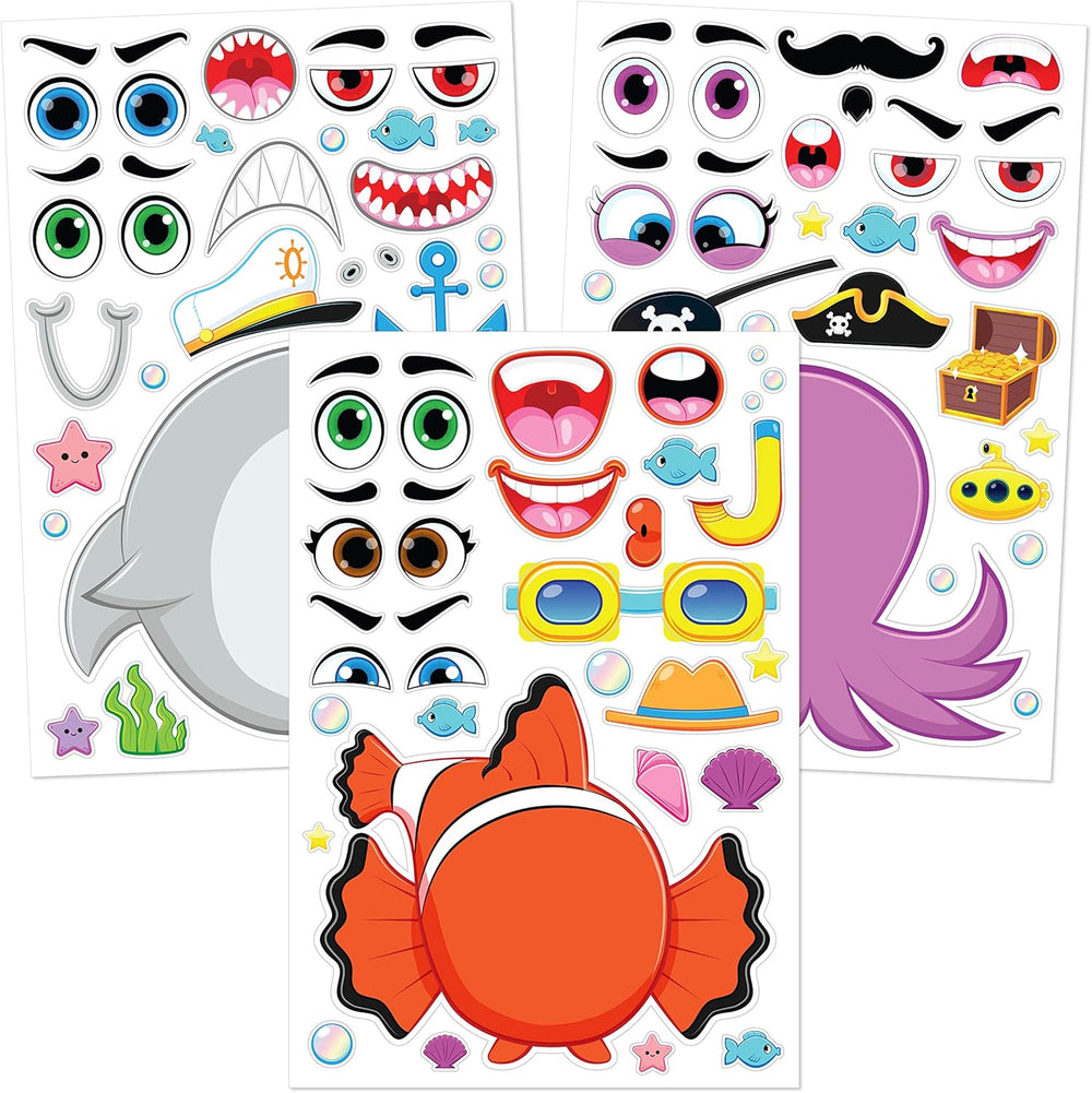 JOYIN 36 Sheets 9"x6" Make a face Stickers for Kids, Make Your Own Animal Stickers with Unicorn, Dinosaur, Sea and Safari Animals, Crafts Birthday Party Favors, Goodie Bags Classroom Activities