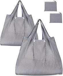 KINGMAS Reusable Grocery Bags, Eco-Friendly Folding Tote Shopping Bag fits in Pocket, Washable Waterproof Nylon Pouch Bags
