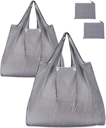 KINGMAS Reusable Grocery Bags, Eco-Friendly Folding Tote Shopping Bag fits in Pocket, Washable Waterproof Nylon Pouch Bags