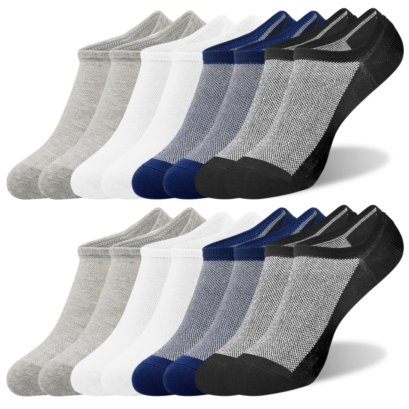 SkiBeaut Men Socks 4 or 8 Pairs No Show Low Cut Casual Athletic Running Cotton Invisible Socks US Size 6-12