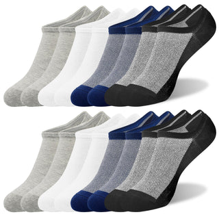 SkiBeaut Men Socks 4 or 8 Pairs No Show Low Cut Casual Athletic Running Cotton Invisible Socks US Size 6-12