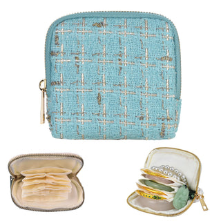 Small Travel Jewelry Case, Soft Velvet Organizer Pouch for Bangles, Bracelets, large Earrings, Beaded necklaces, Anti-Scratch & Portable Jewelry Bag Holder for Daily Use & Gift (Ocean Blue)