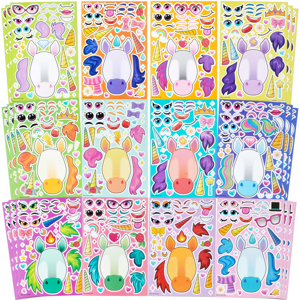 JOYIN 36 Sheets 9"x6" Make a face Stickers for Kids, Make Your Own Animal Stickers with Unicorn, Dinosaur, Sea and Safari Animals, Crafts Birthday Party Favors, Goodie Bags Classroom Activities