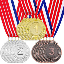Award Medals 1st 2nd 3rd (Gold, Silver, Bronze) Metal Style Winner with Neck Ribbon, 2 Inches